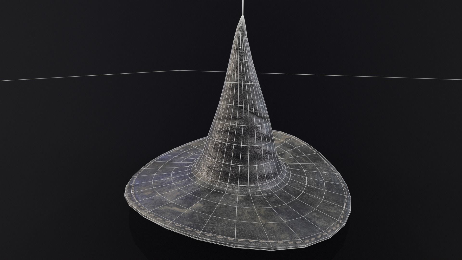 Halloween Witch Hat Decoration Low-poly 3D model_13