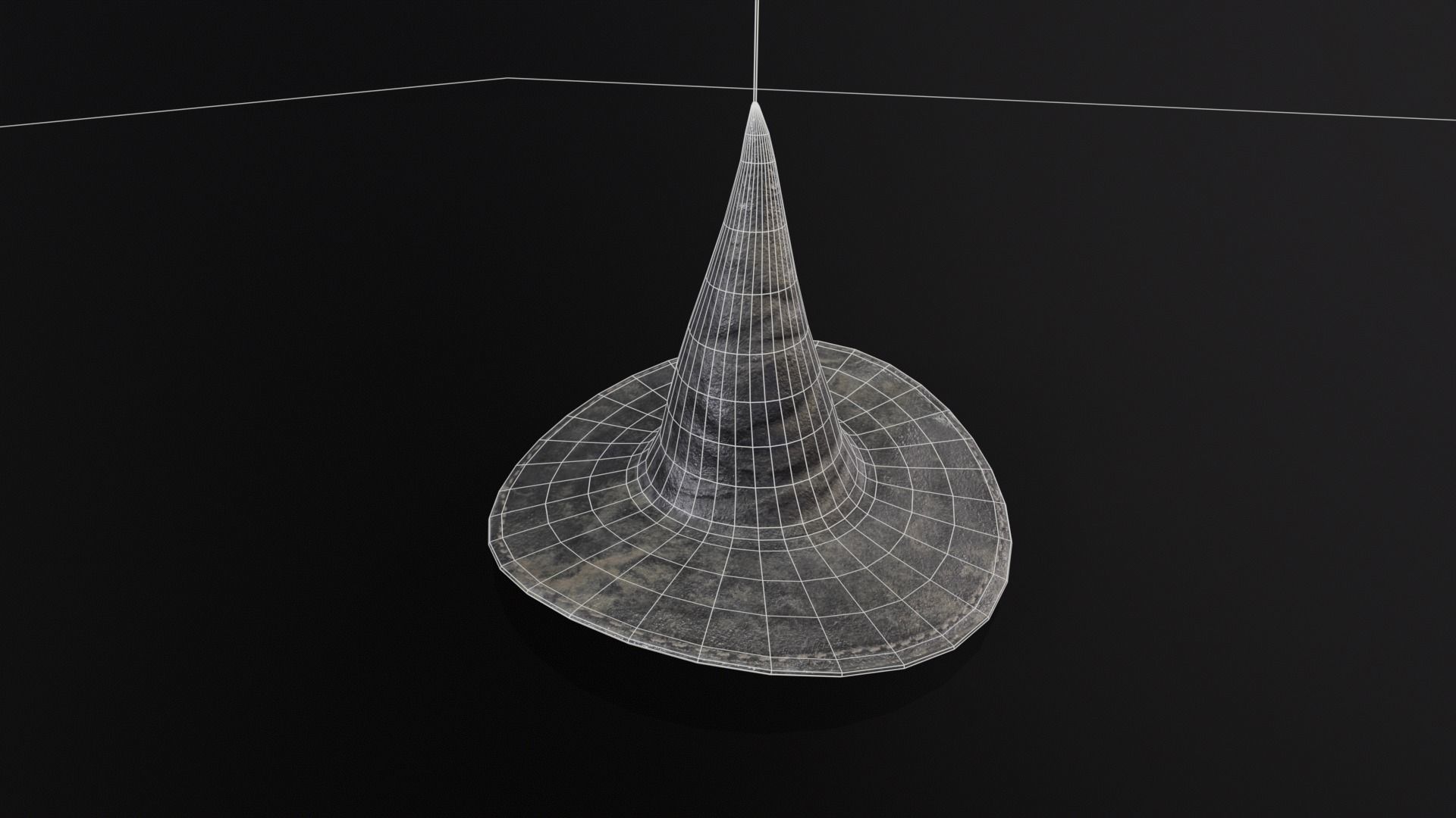 Halloween Witch Hat Decoration Low-poly 3D model_3