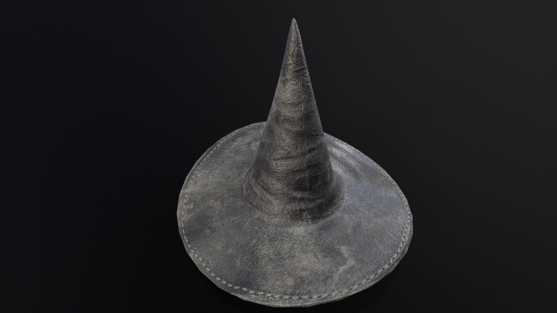 Halloween Witch Hat Decoration Low-poly 3D model_10