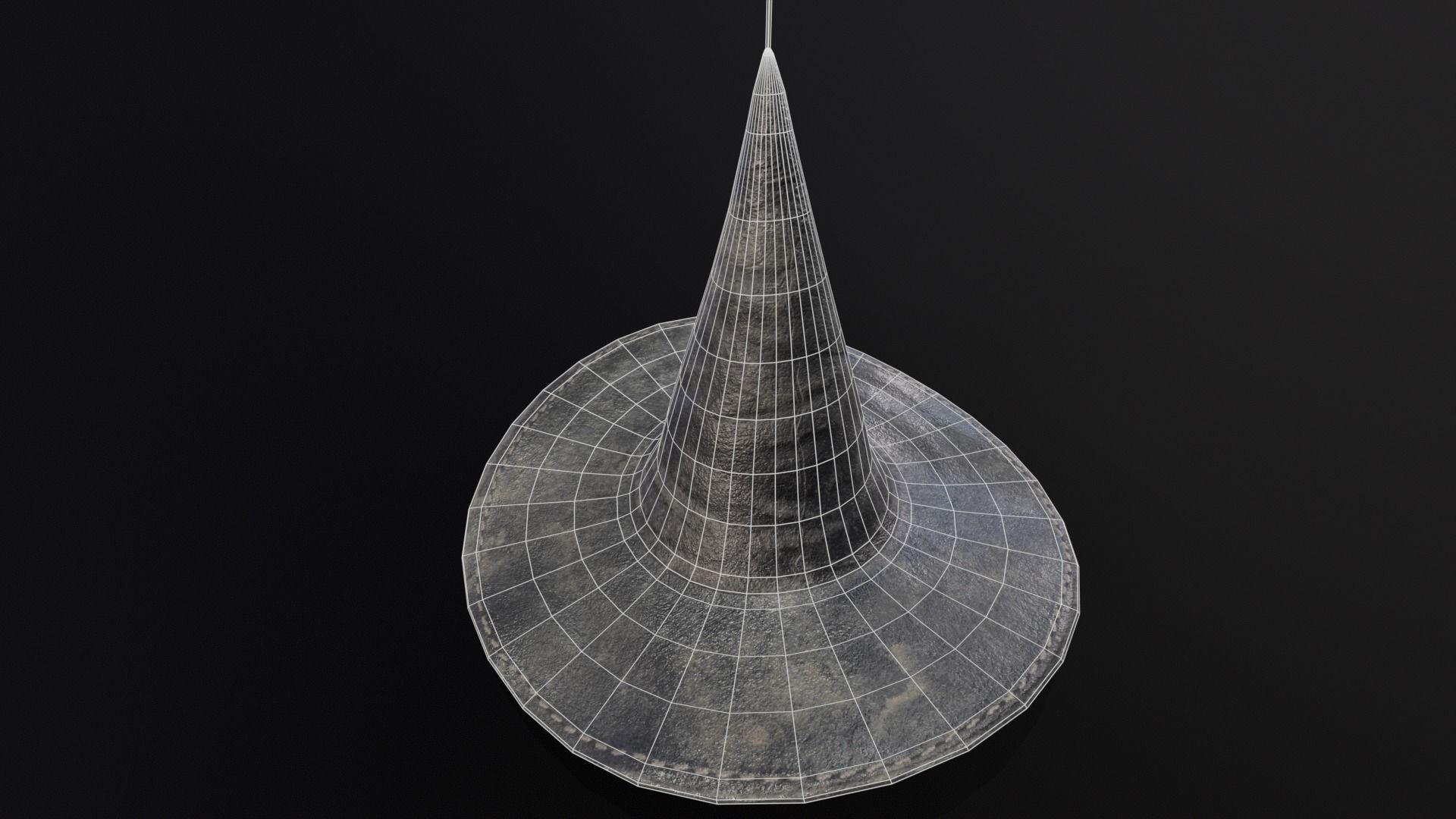 Halloween Witch Hat Decoration Low-poly 3D model_11