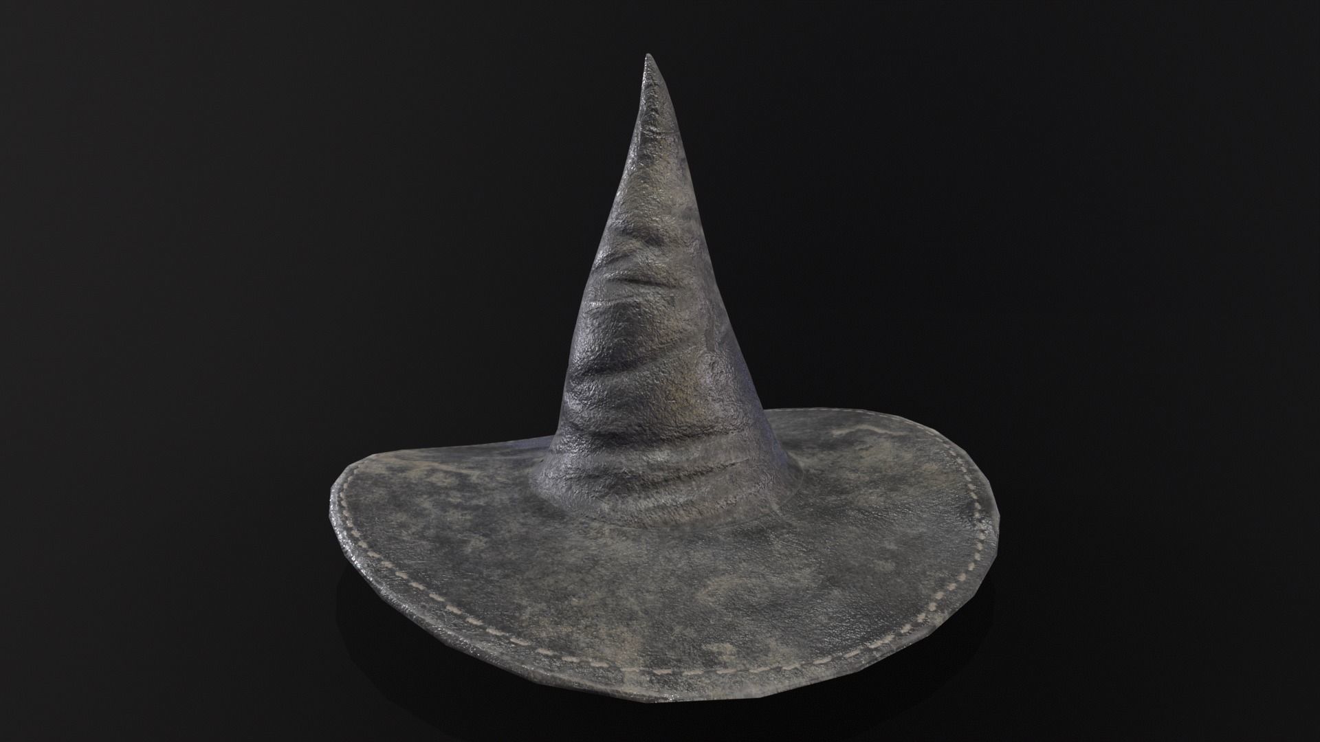 Halloween Witch Hat Decoration Low-poly 3D model_6