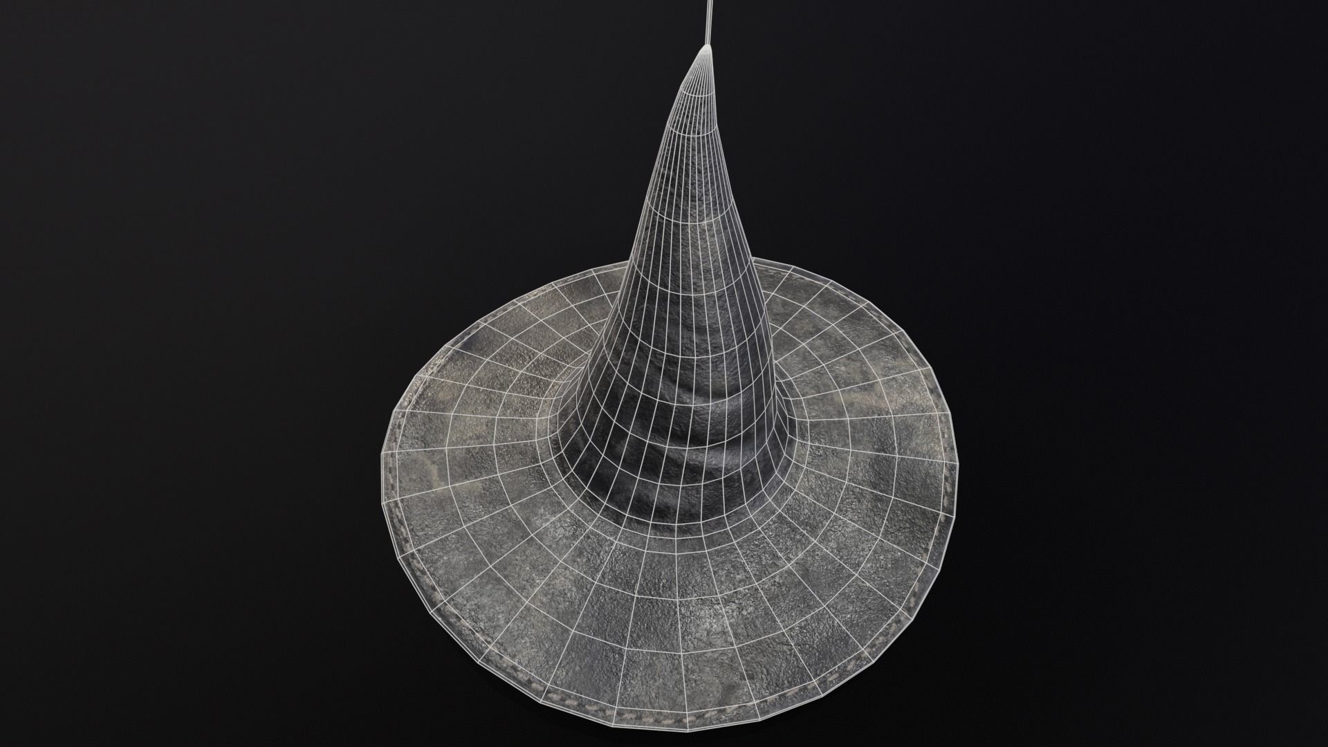 Halloween Witch Hat Decoration Low-poly 3D model_15