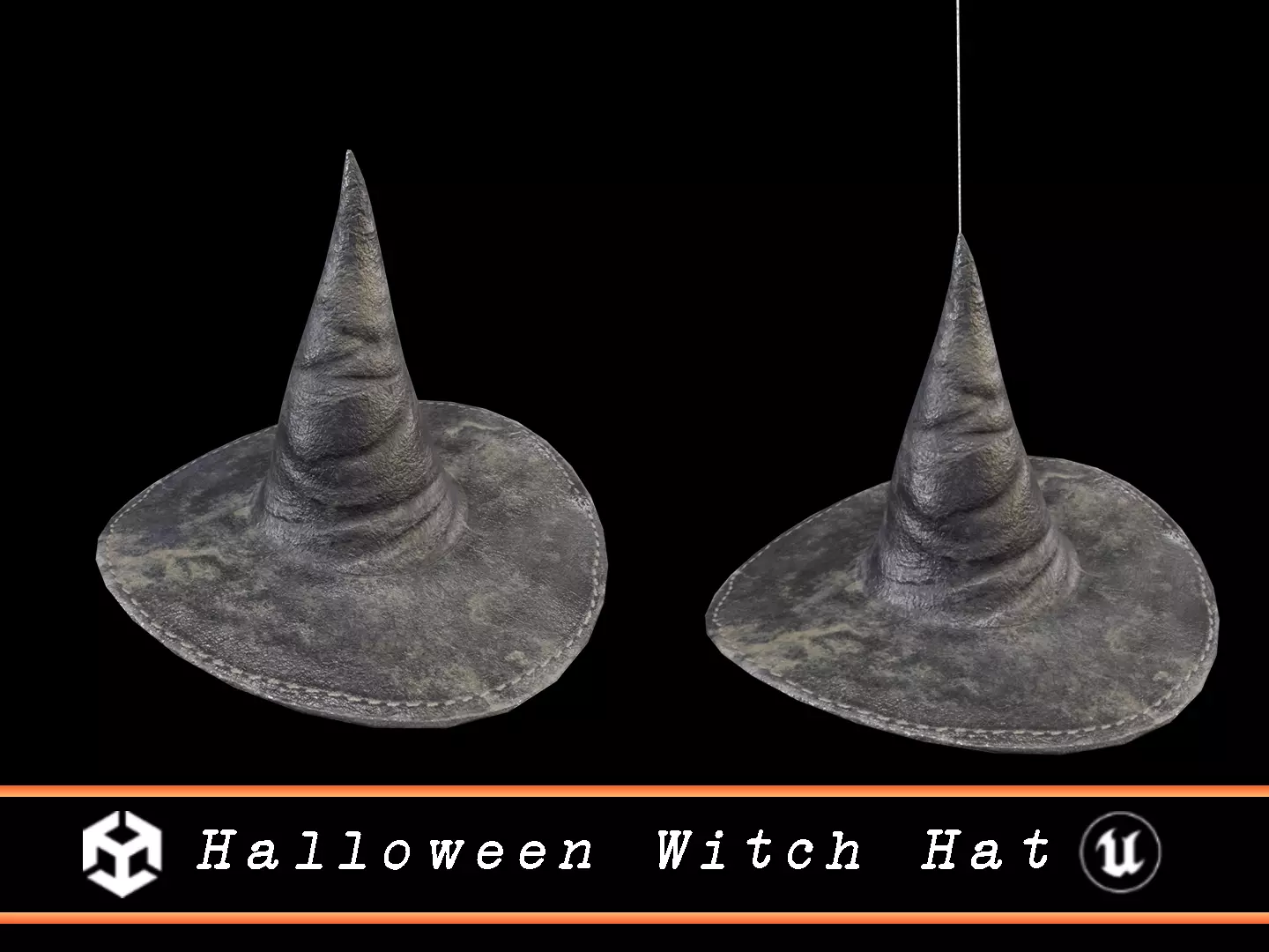 Halloween Witch Hat Decoration Low-poly 3D model_0