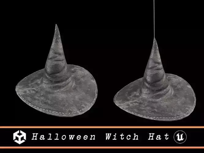 Halloween Witch Hat Decoration Low-poly 3D model
