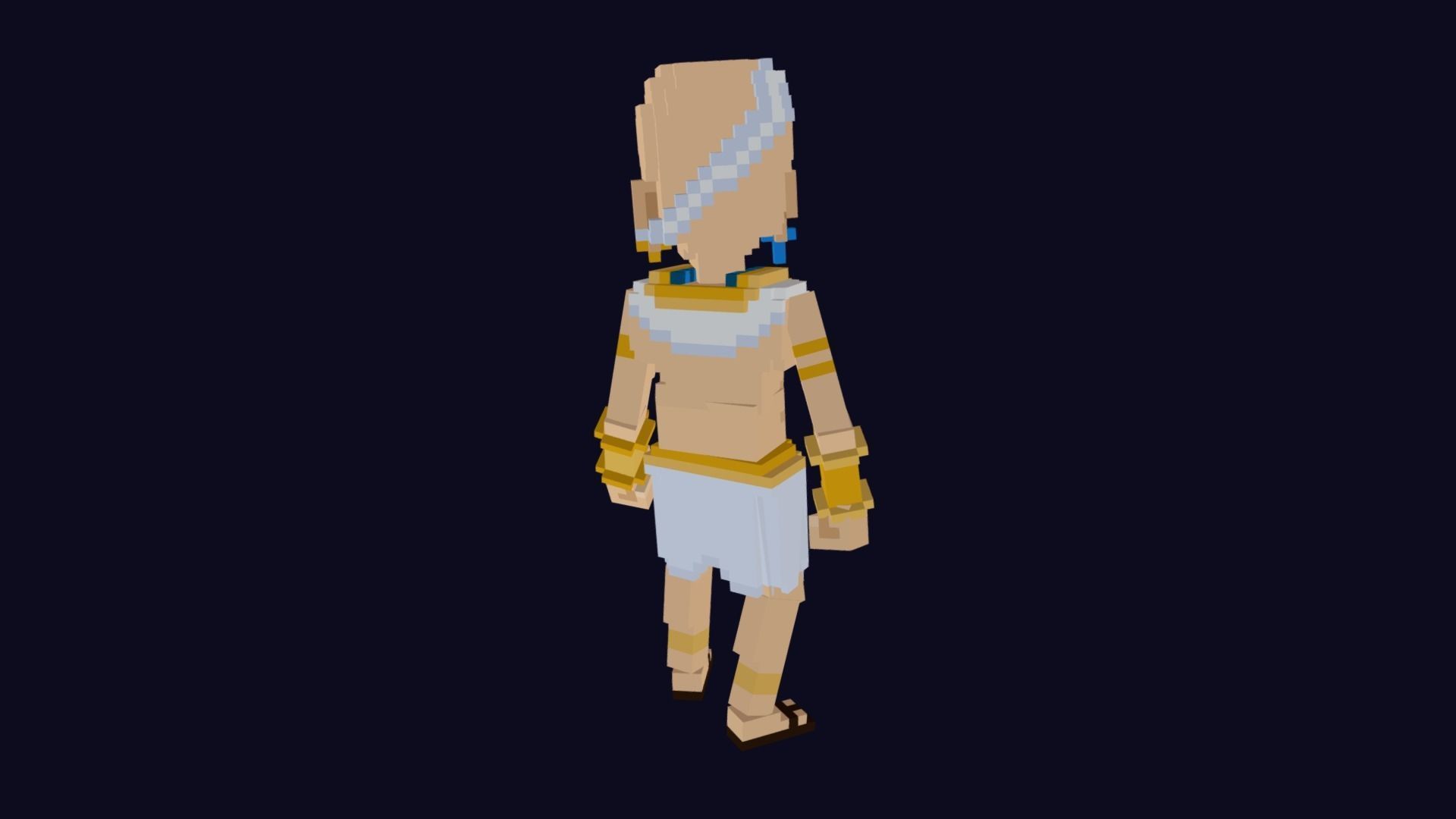 Voxel Priest Avatar Character Low-poly 3D model_3