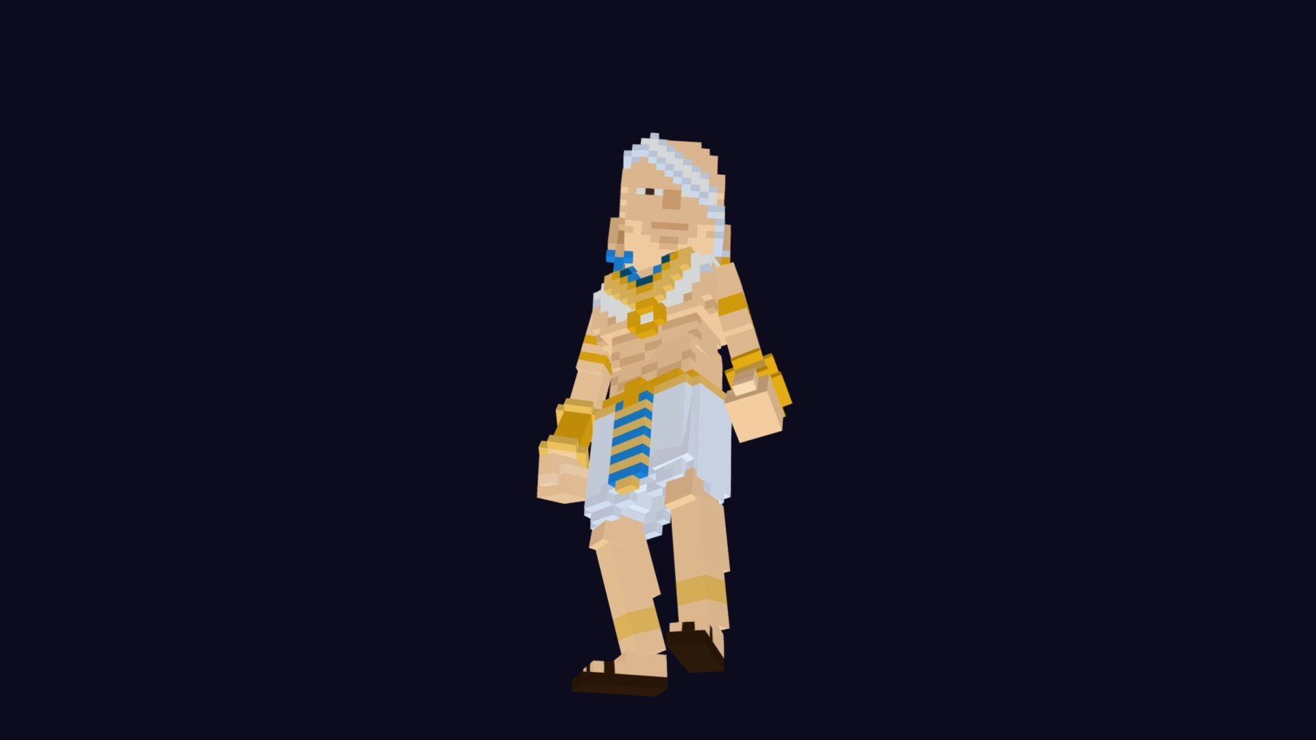 Voxel Priest Avatar Character Low-poly 3D model_5