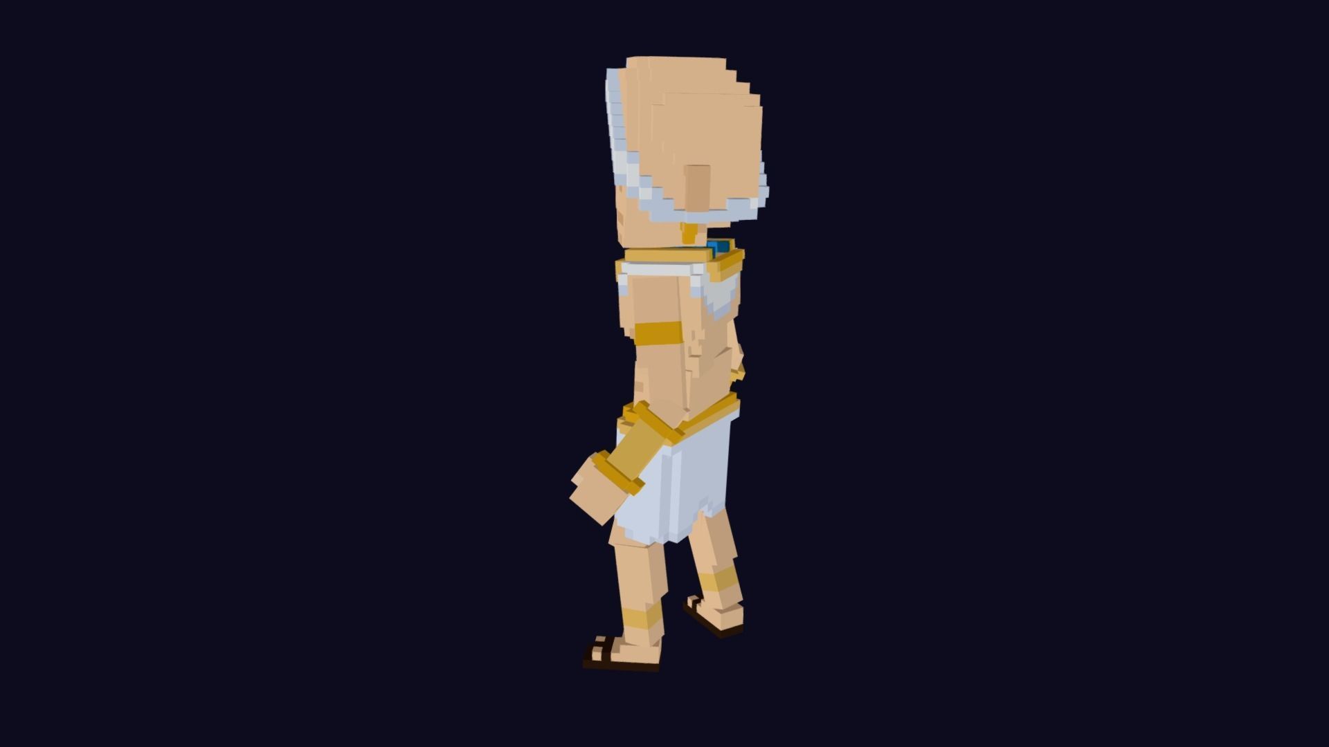 Voxel Priest Avatar Character Low-poly 3D model_2
