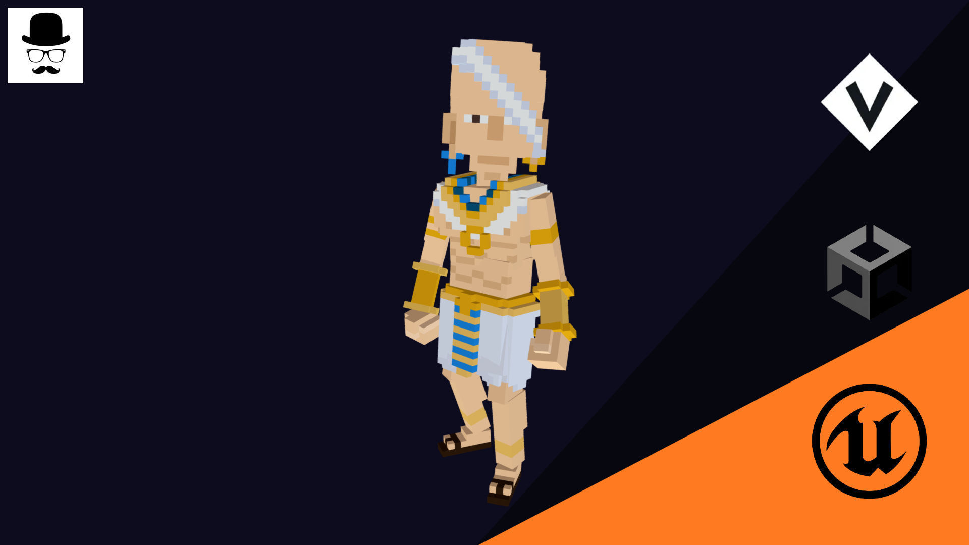 Voxel Priest Avatar Character Low-poly 3D model_7