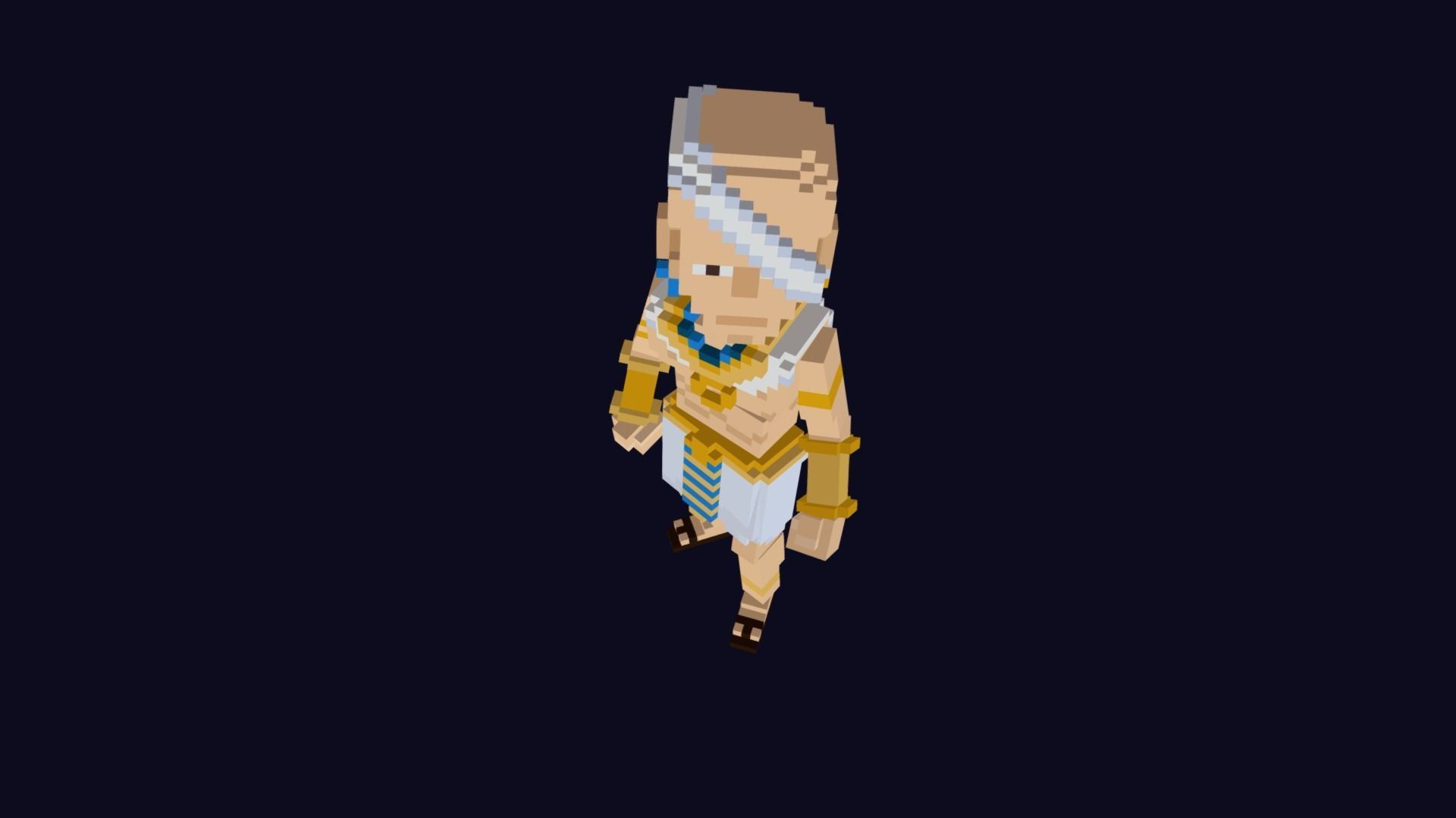 Voxel Priest Avatar Character Low-poly 3D model_6