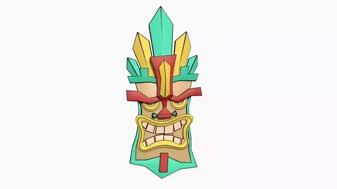 Tribal Mask D11 Cartoon - Costume Character Design Low-poly 3D model