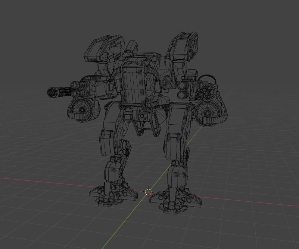 Battle Mech Low-poly 3D model_1