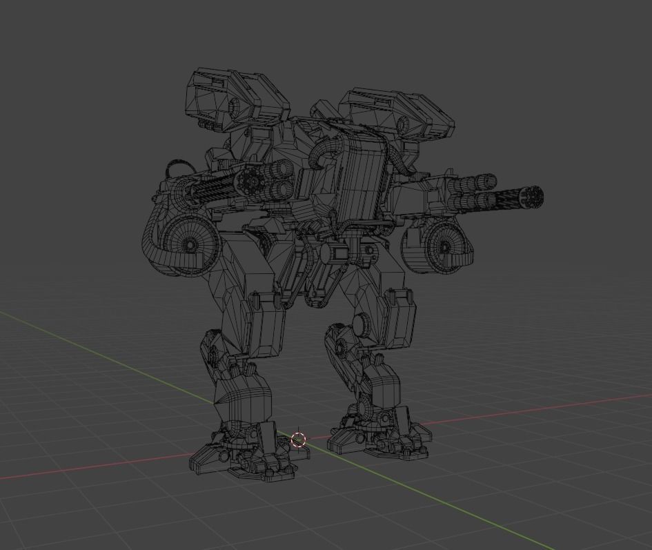 Battle Mech Low-poly 3D model_3