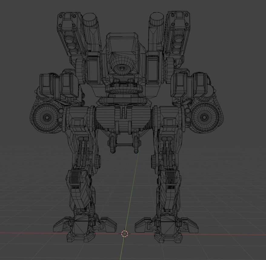 Battle Mech Low-poly 3D model_4