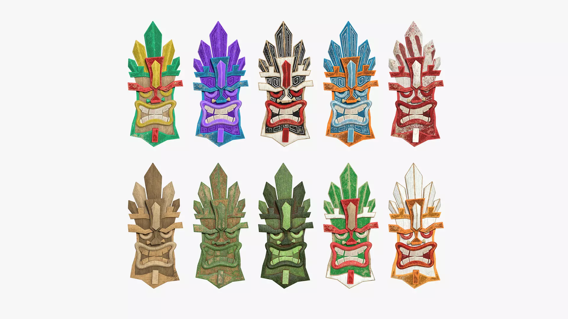 10 Tribal Masks D Collection - Costume Character Design _0