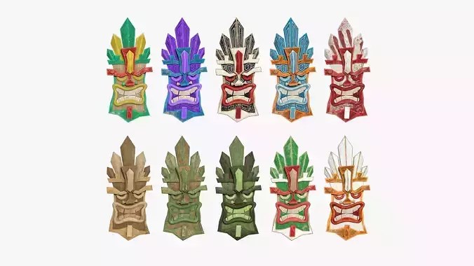 10 Tribal Masks D Collection - Costume Character Design 