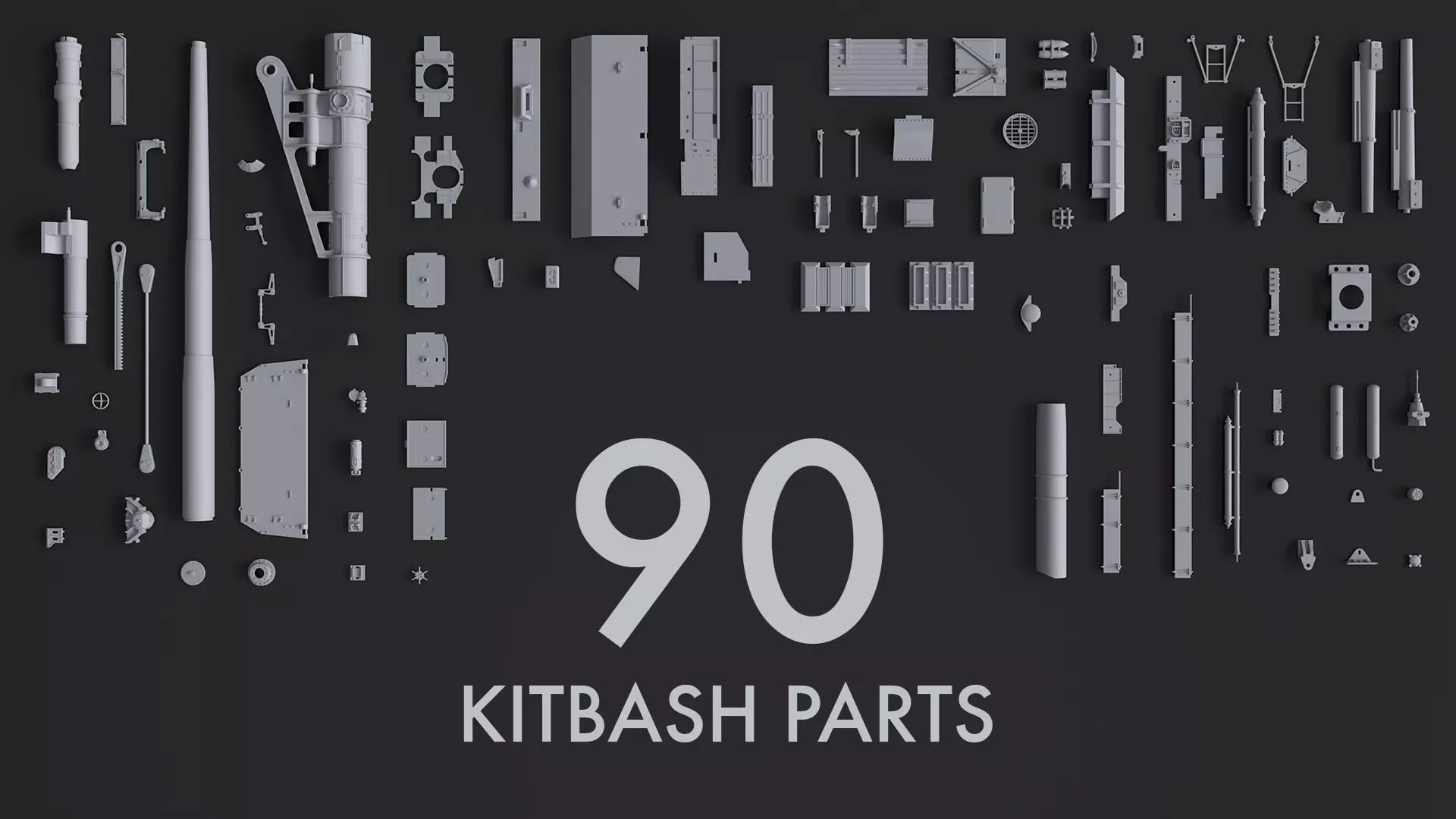 Kitbash Kit - 90 Original Star Wars Parts 3D model