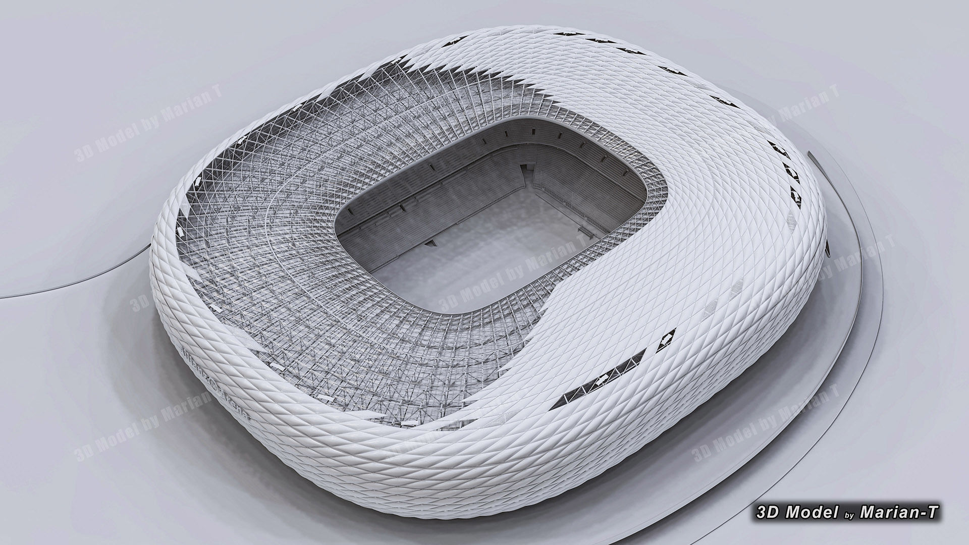 Allianz Arena Stadium - Munich Germany Low-poly 3D model_21