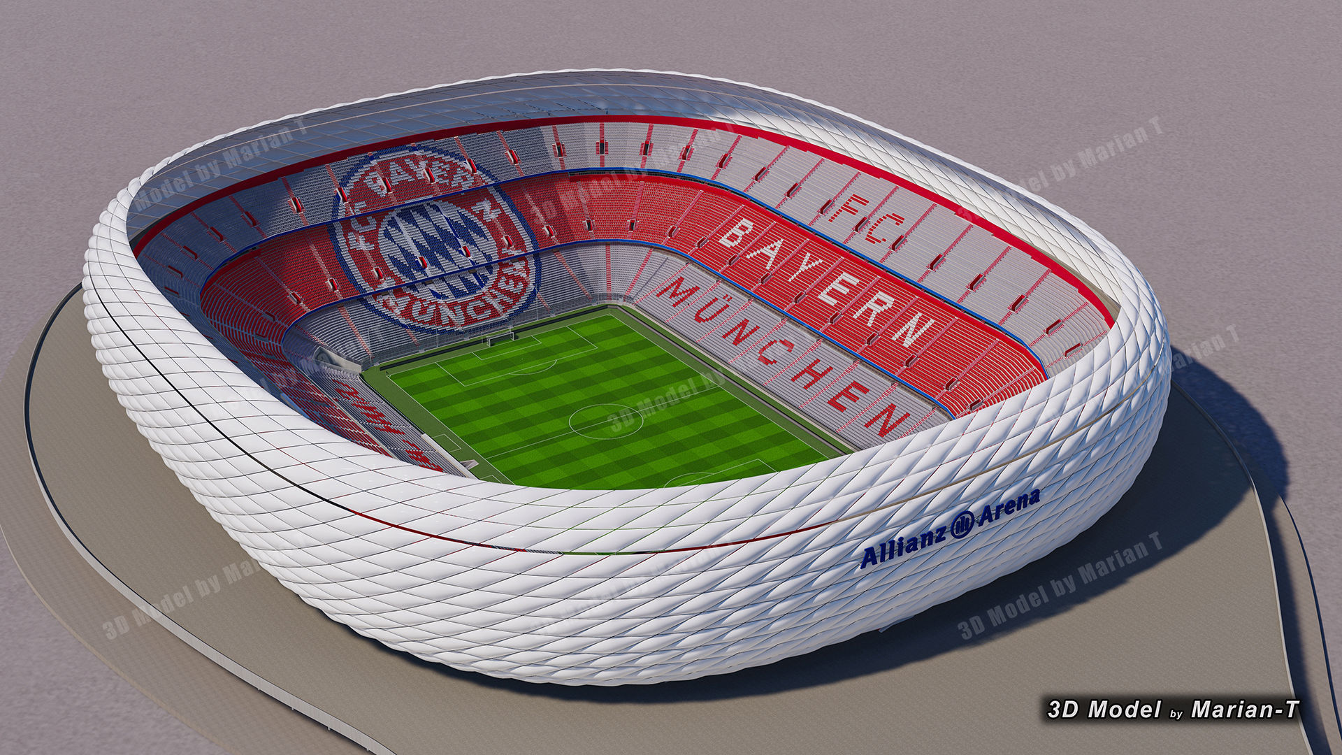 Allianz Arena Stadium - Munich Germany Low-poly 3D model_54