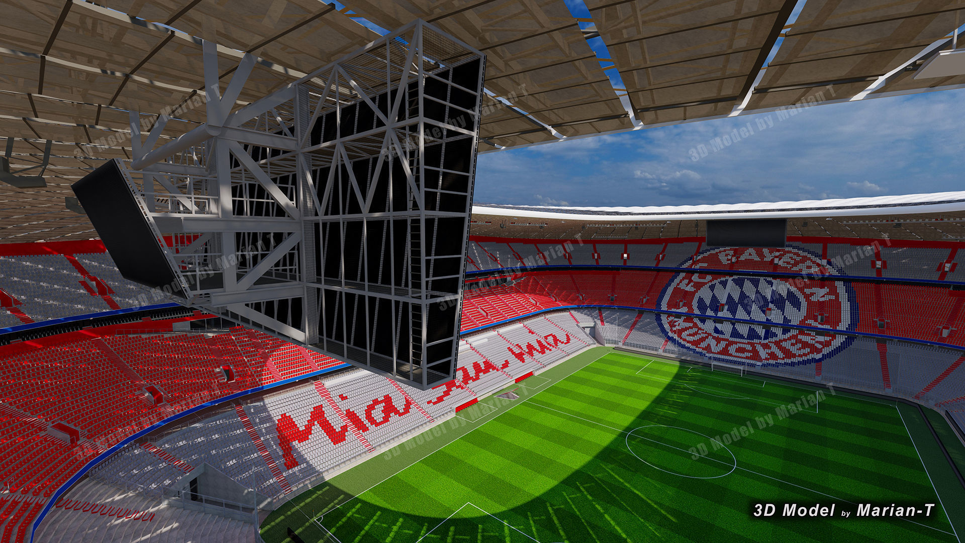 Allianz Arena Stadium - Munich Germany Low-poly 3D model_42