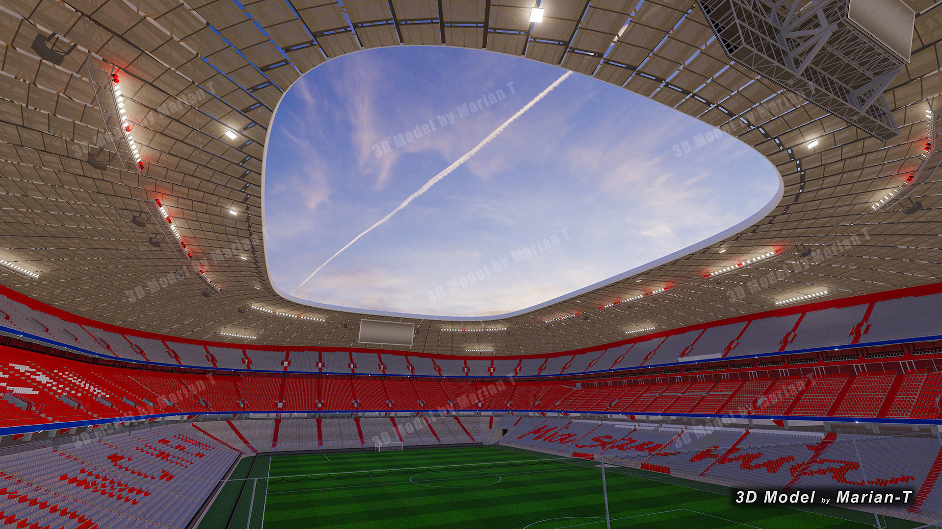Allianz Arena Stadium - Munich Germany Low-poly 3D model_57