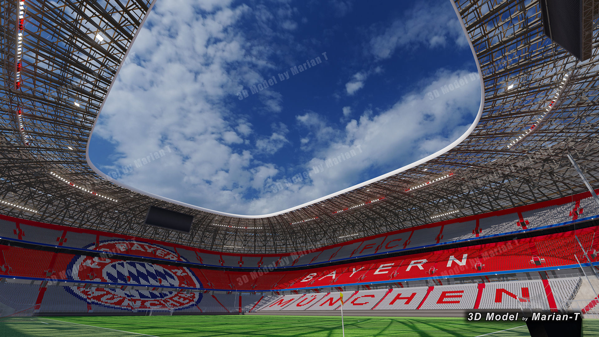 Allianz Arena Stadium - Munich Germany Low-poly 3D model_34