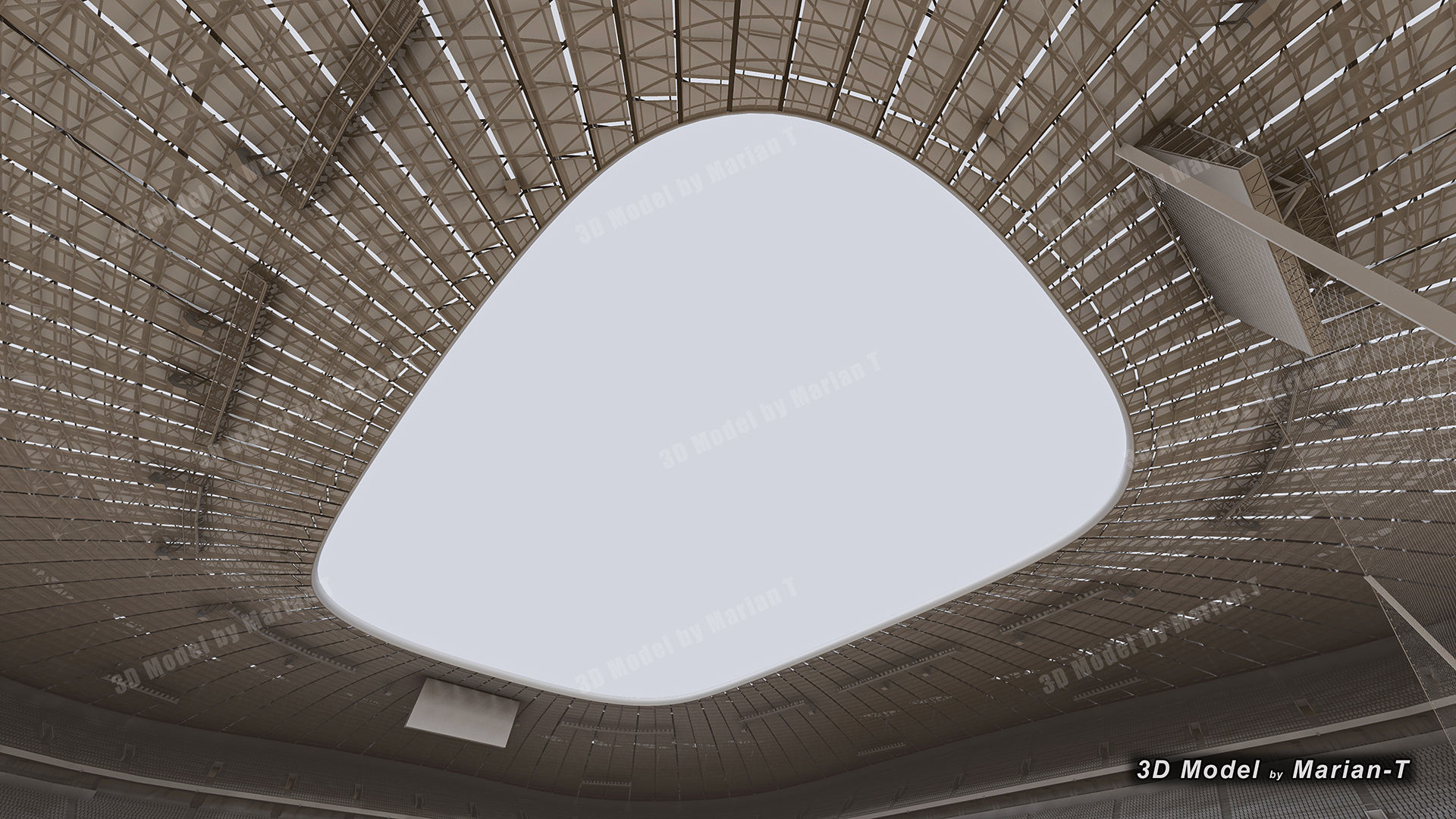 Allianz Arena Stadium - Munich Germany Low-poly 3D model_36