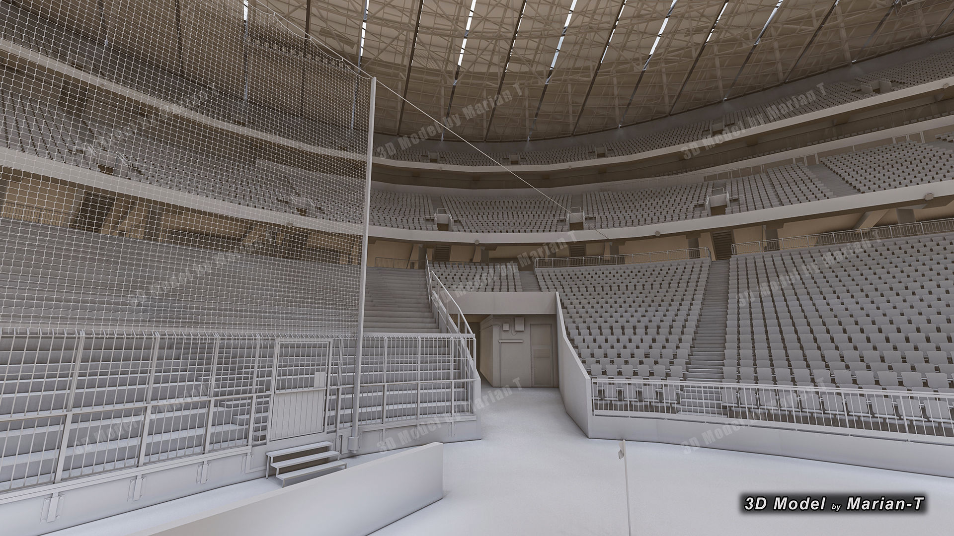 Allianz Arena Stadium - Munich Germany Low-poly 3D model_39