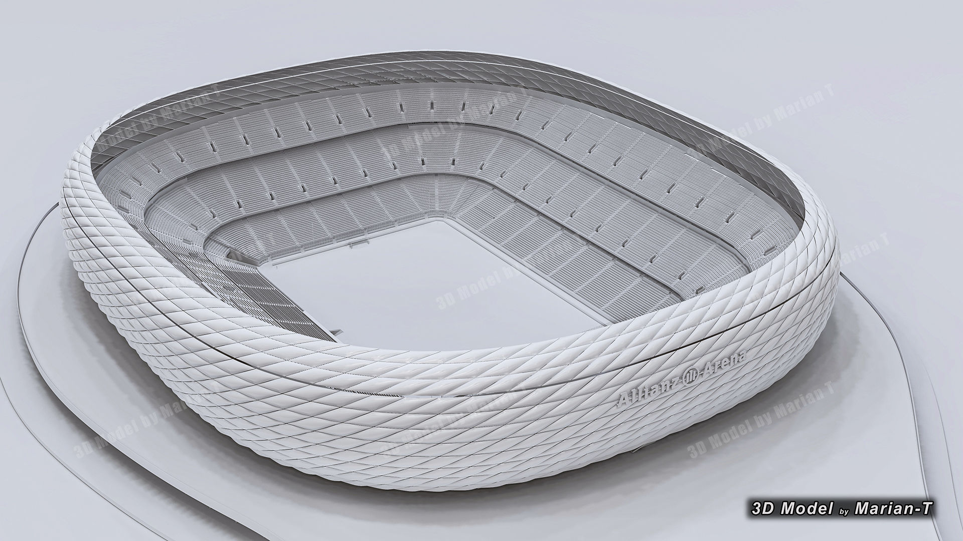 Allianz Arena Stadium - Munich Germany Low-poly 3D model_52