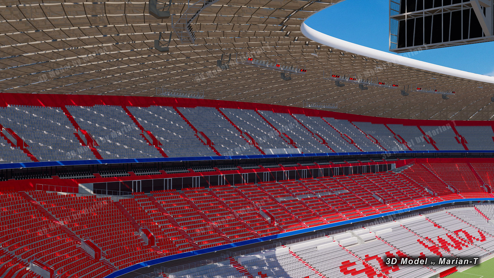 Allianz Arena Stadium - Munich Germany Low-poly 3D model_22