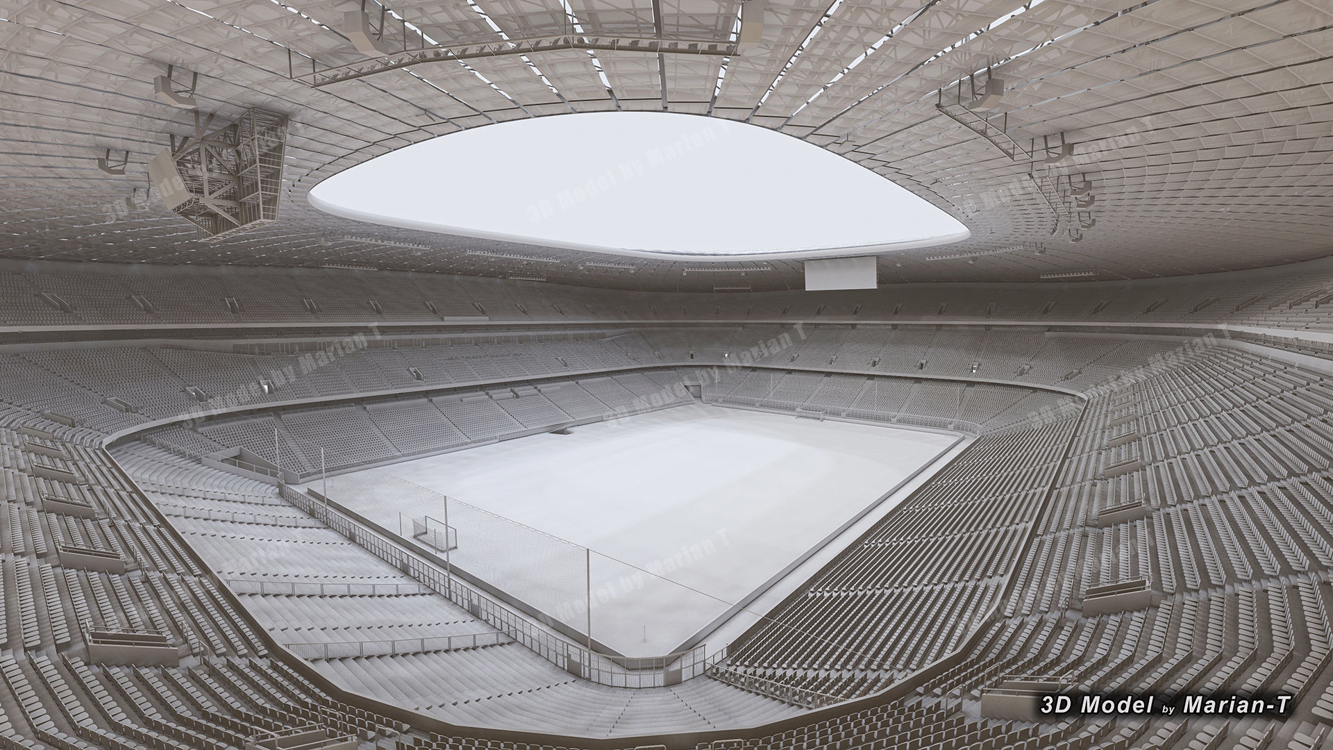 Allianz Arena Stadium - Munich Germany Low-poly 3D model_5
