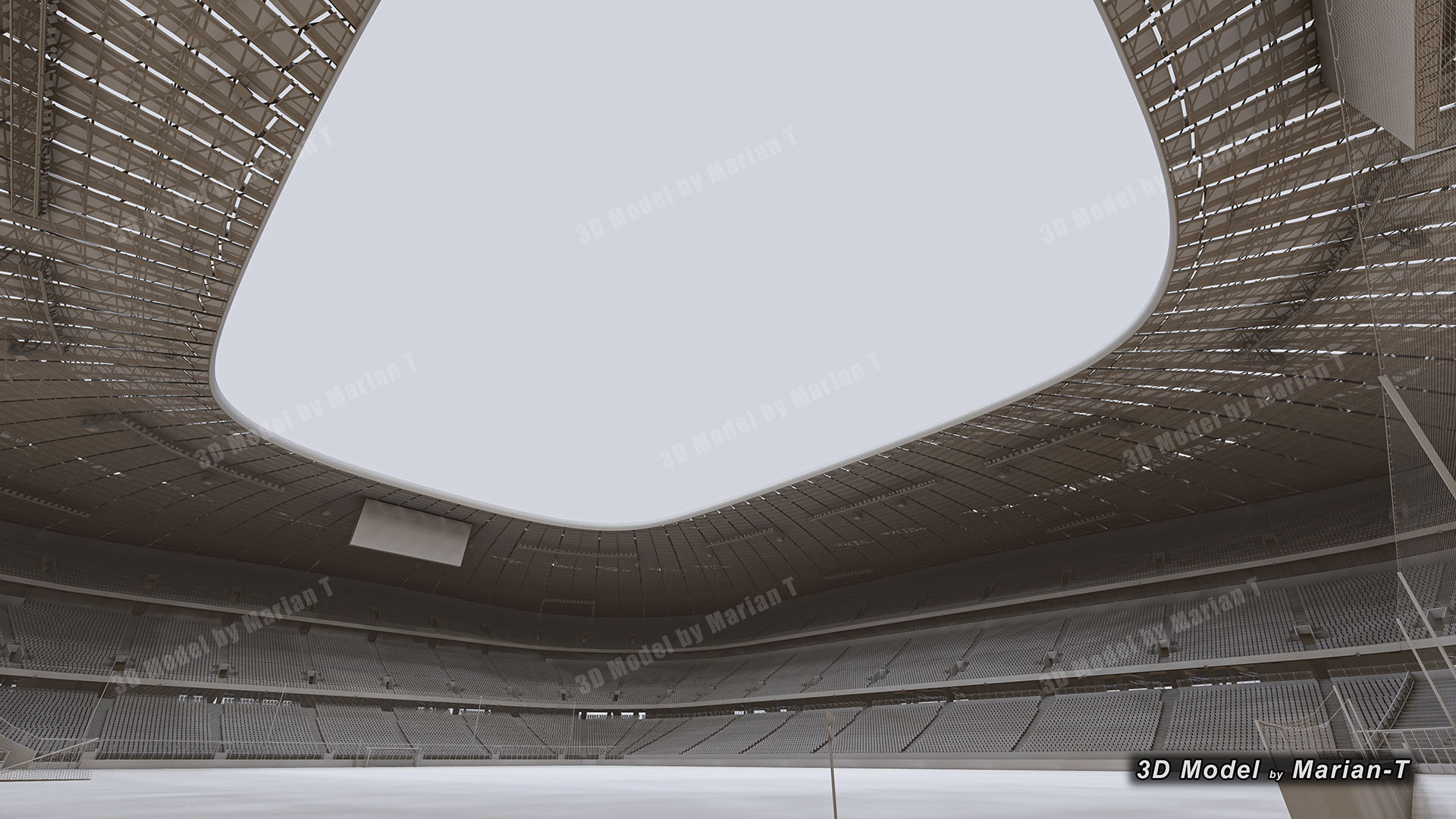 Allianz Arena Stadium - Munich Germany Low-poly 3D model_30
