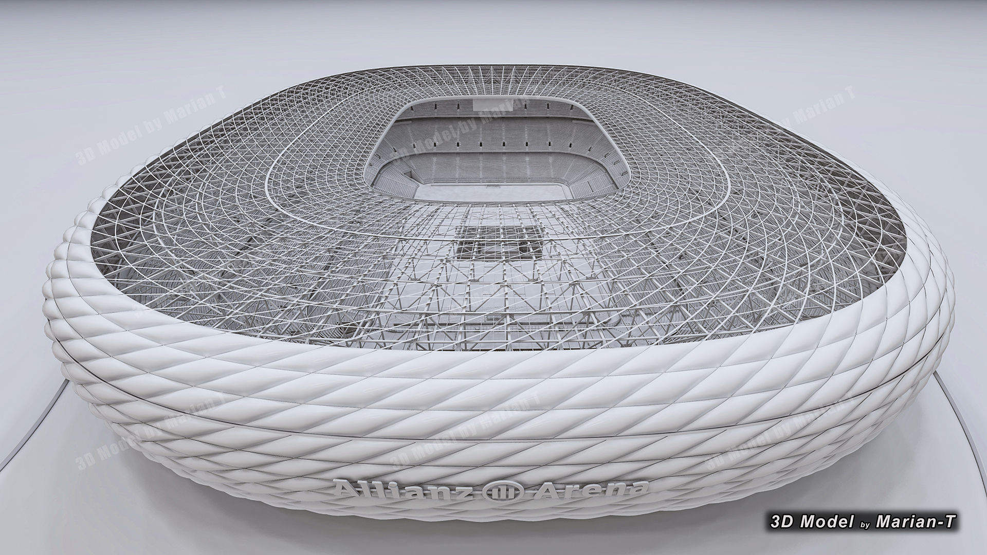 Allianz Arena Stadium - Munich Germany Low-poly 3D model_50