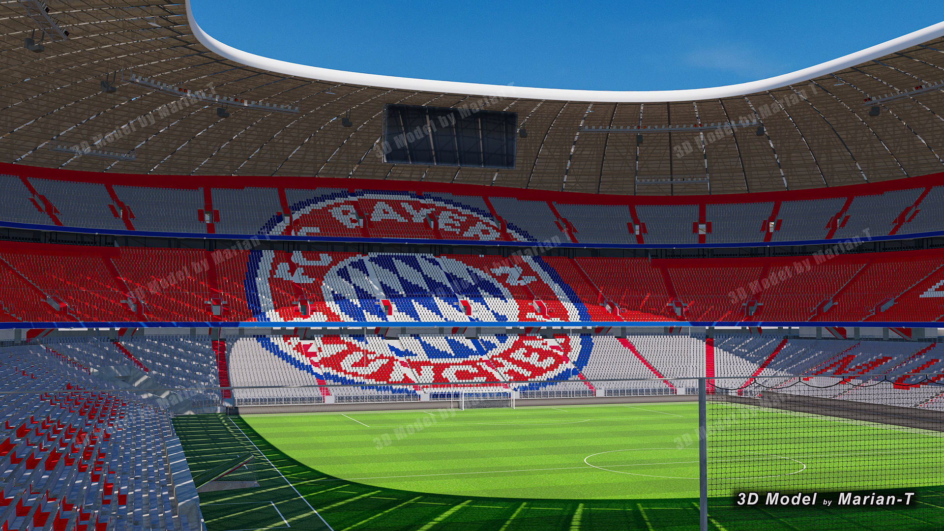 Allianz Arena Stadium - Munich Germany Low-poly 3D model_37