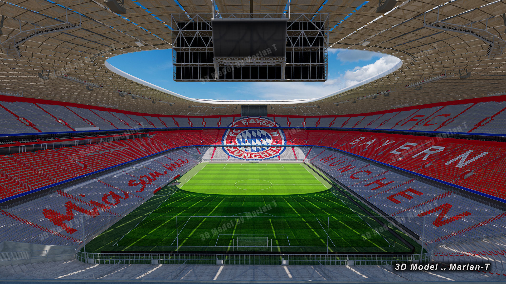 Allianz Arena Stadium - Munich Germany Low-poly 3D model_26