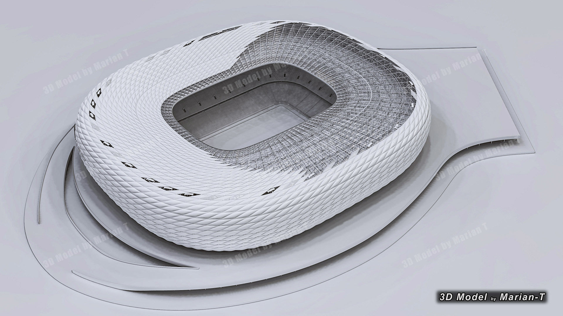 Allianz Arena Stadium - Munich Germany Low-poly 3D model_19
