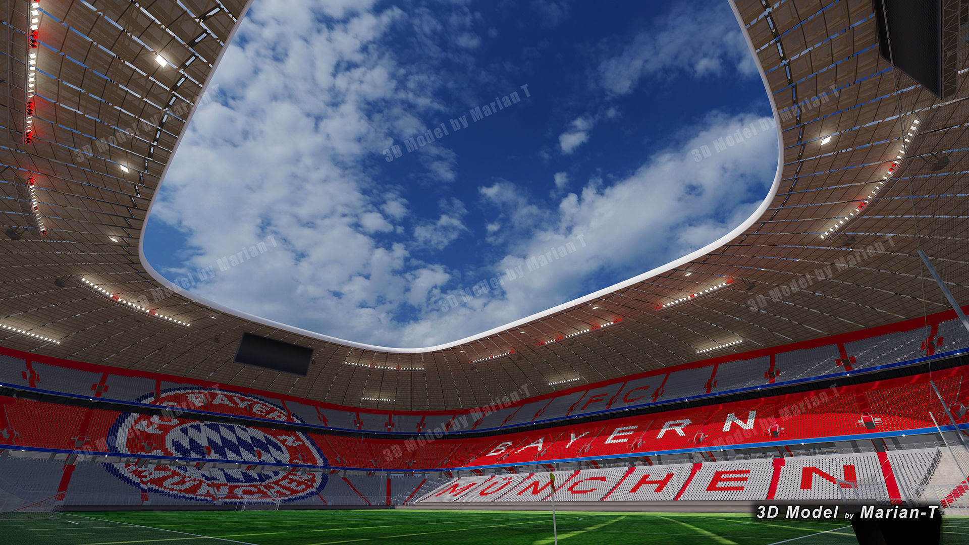 Allianz Arena Stadium - Munich Germany Low-poly 3D model_29