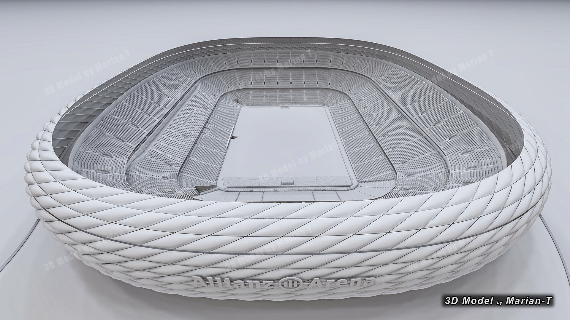 Allianz Arena Stadium - Munich Germany Low-poly 3D model_48