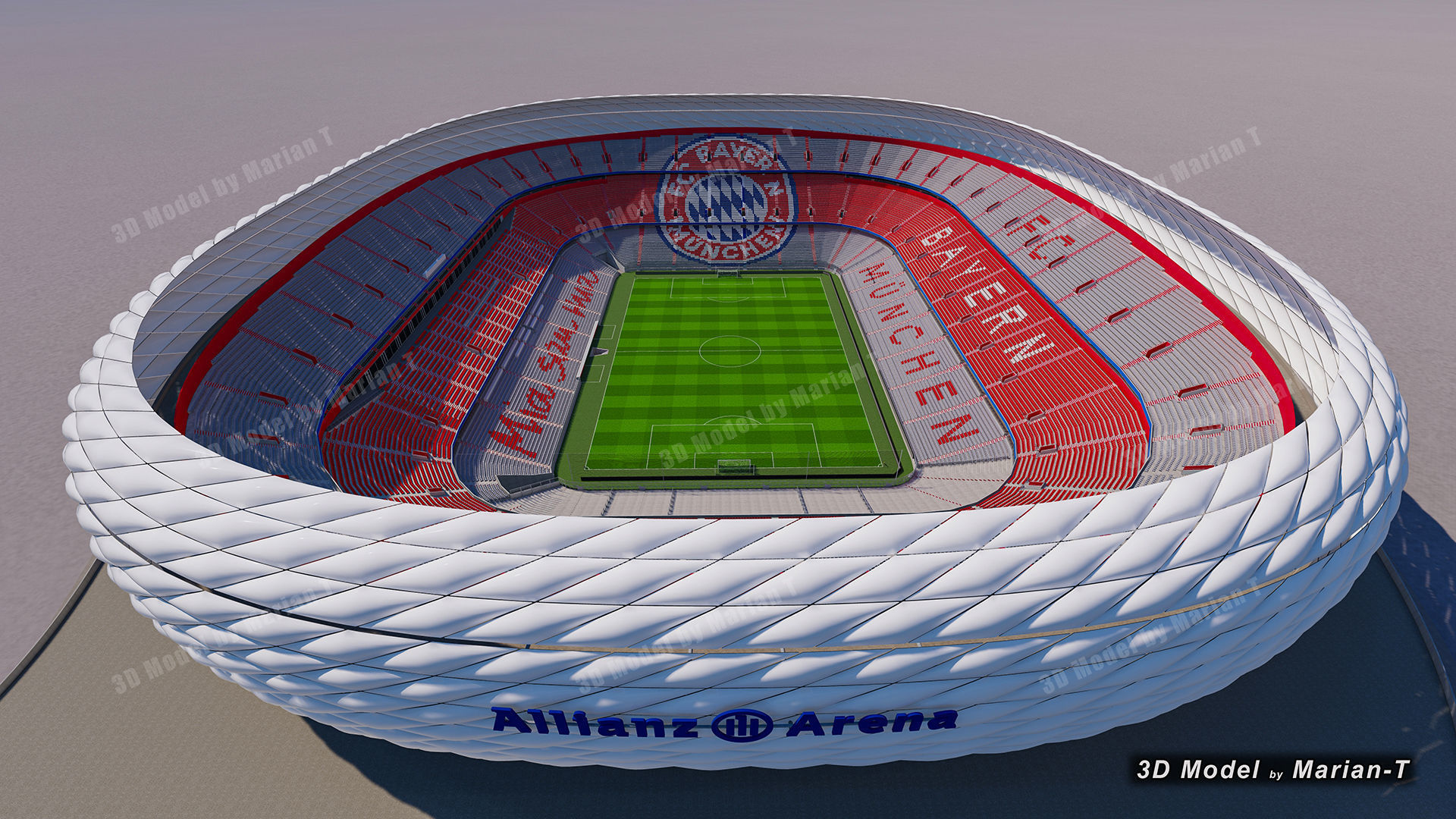 Allianz Arena Stadium - Munich Germany Low-poly 3D model_47