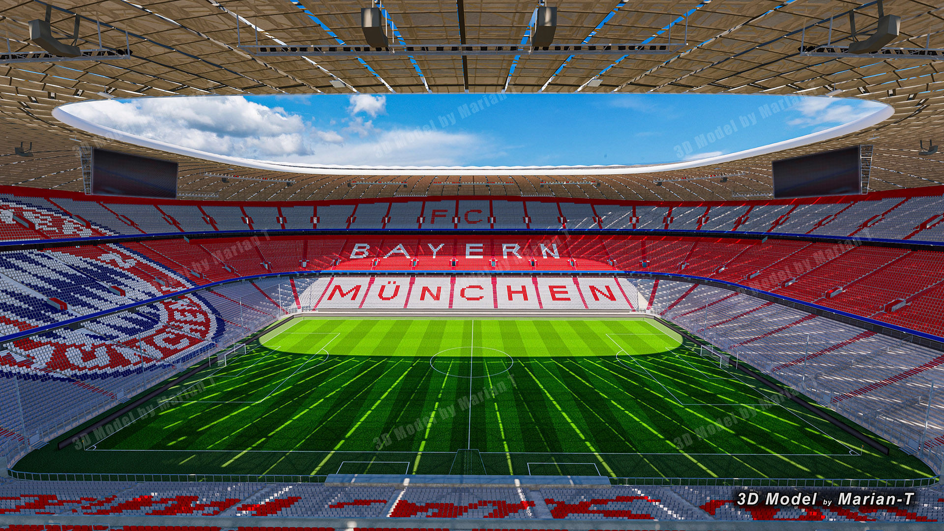 Allianz Arena Stadium - Munich Germany Low-poly 3D model_31