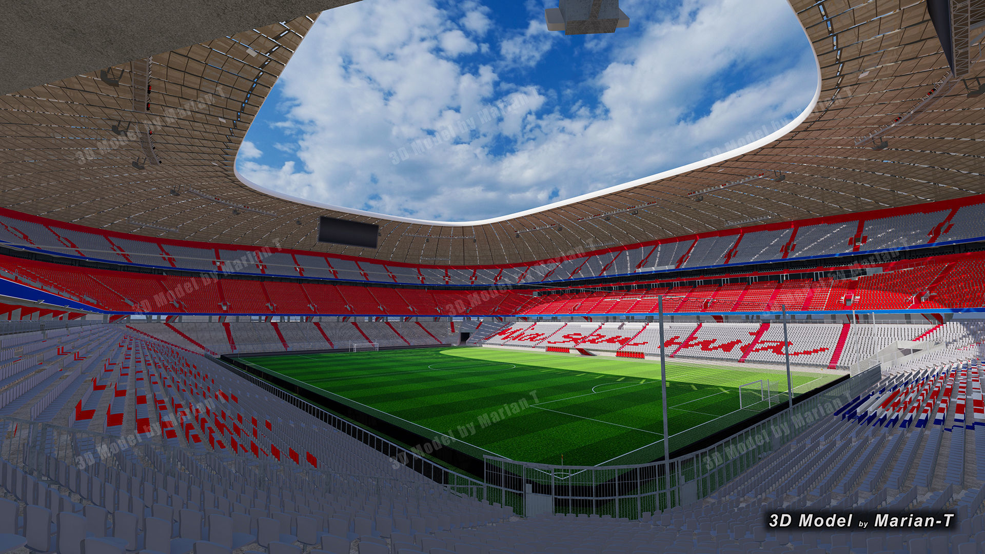 Allianz Arena Stadium - Munich Germany Low-poly 3D model_43