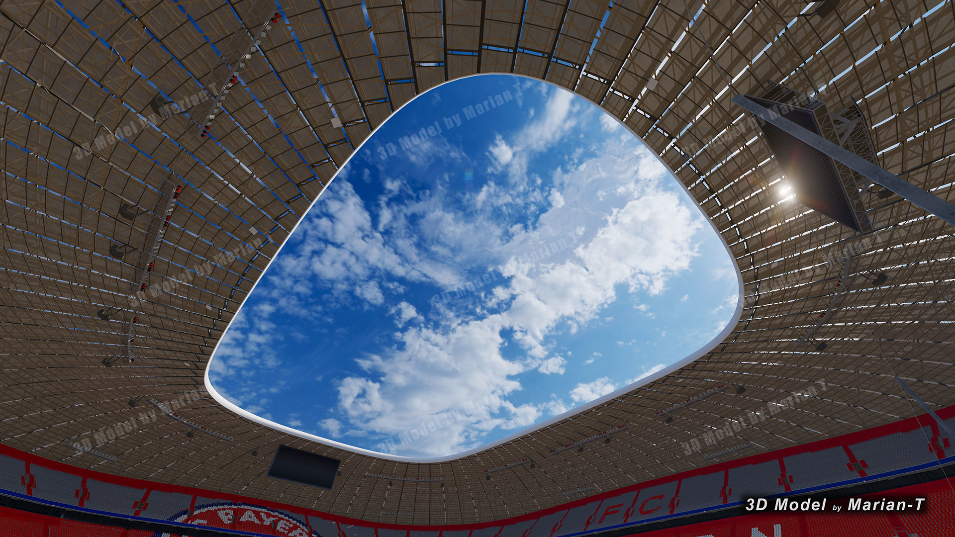 Allianz Arena Stadium - Munich Germany Low-poly 3D model_35
