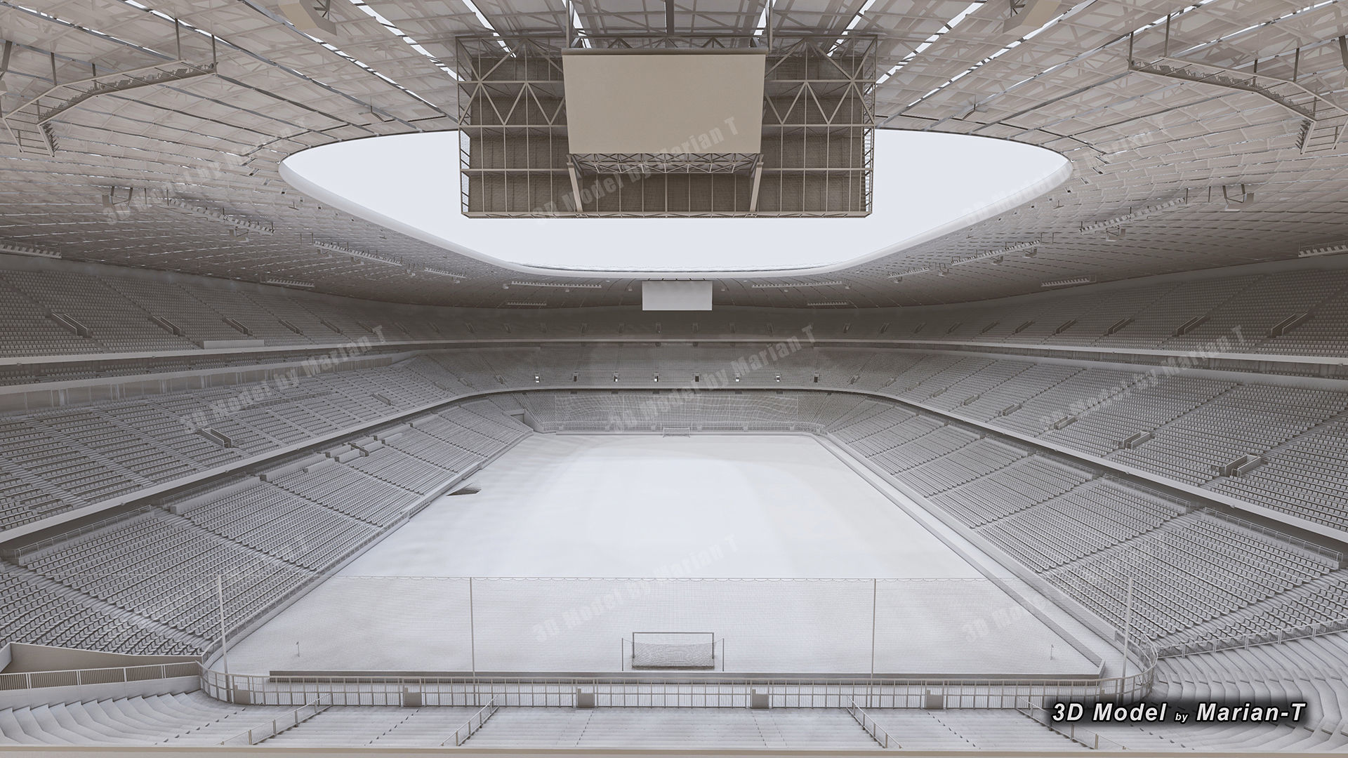 Allianz Arena Stadium - Munich Germany Low-poly 3D model_27