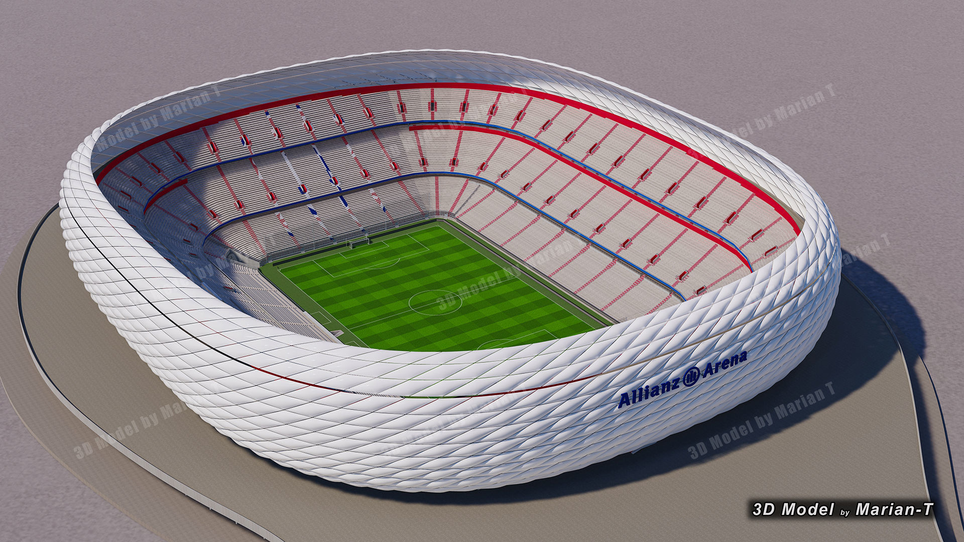 Allianz Arena Stadium - Munich Germany Low-poly 3D model_53