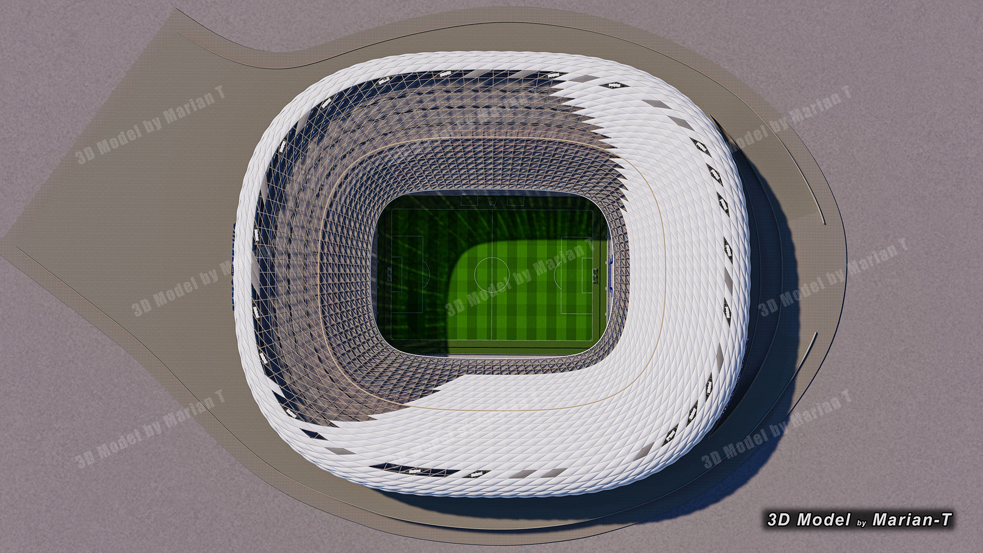 Allianz Arena Stadium - Munich Germany Low-poly 3D model_56