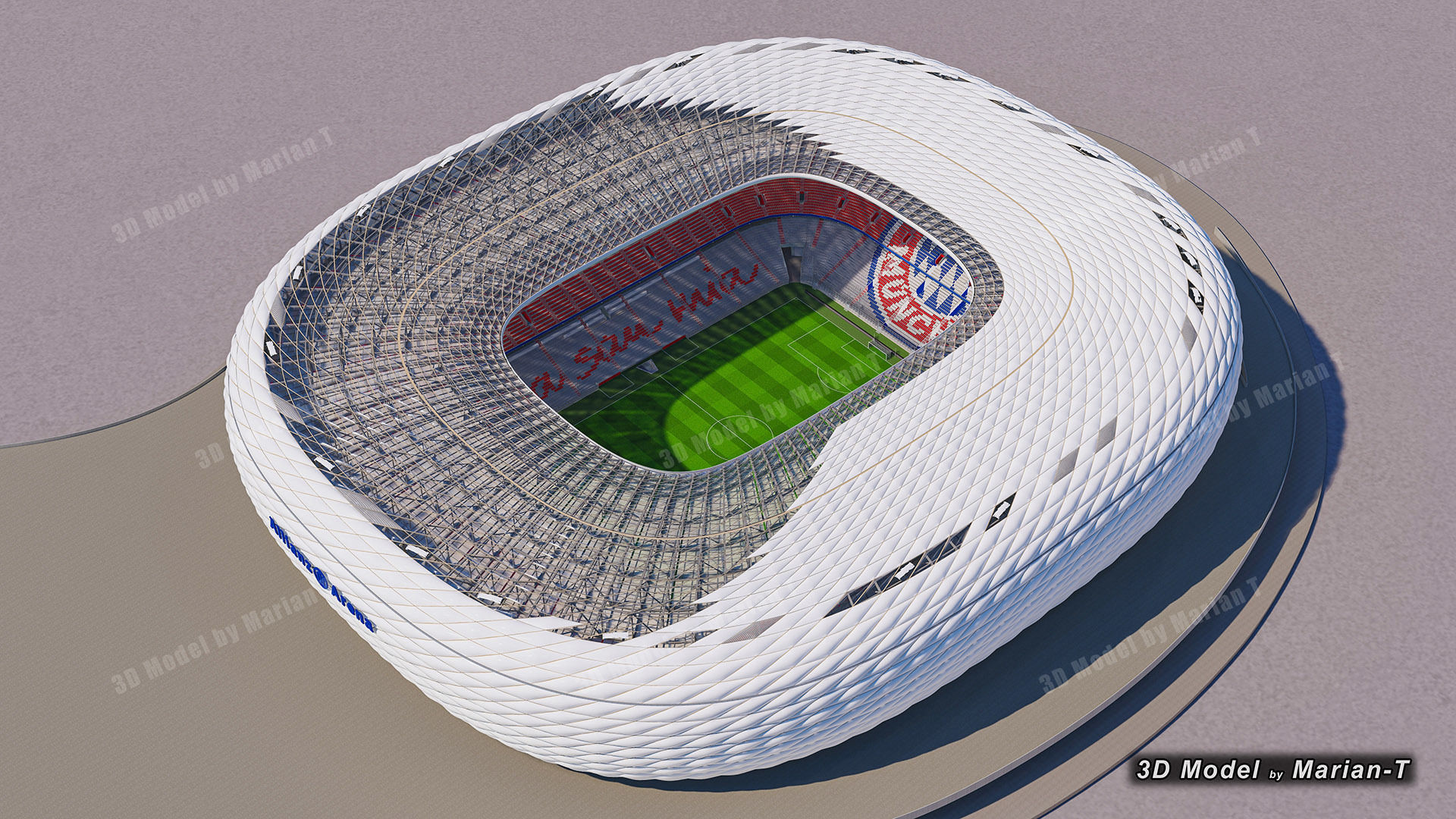 Allianz Arena Stadium - Munich Germany Low-poly 3D model_20
