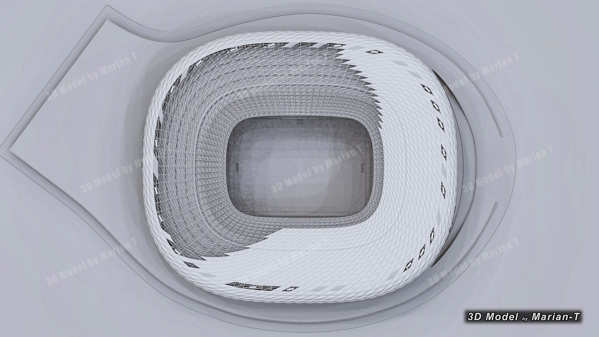Allianz Arena Stadium - Munich Germany Low-poly 3D model_55