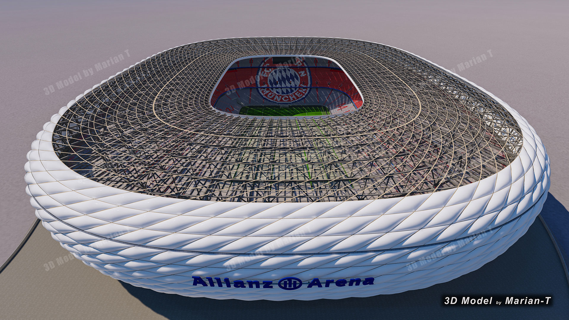 Allianz Arena Stadium - Munich Germany Low-poly 3D model_49