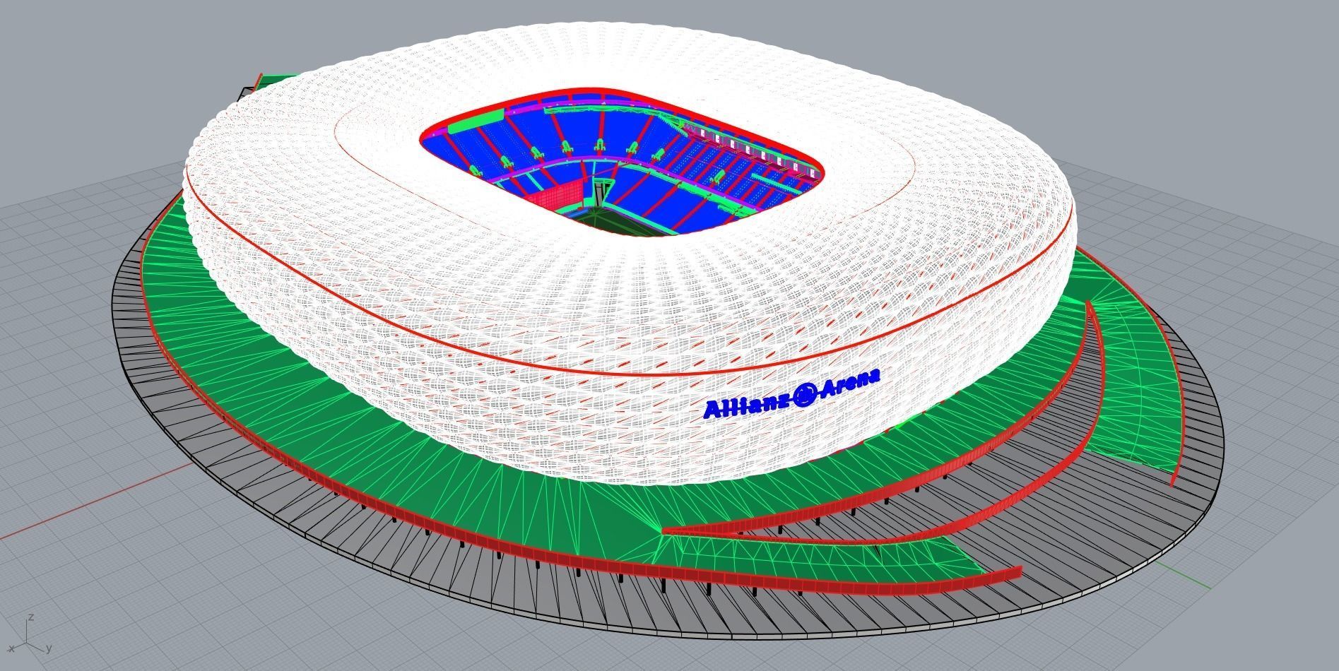 Allianz Arena Stadium - Munich Germany Low-poly 3D model_25