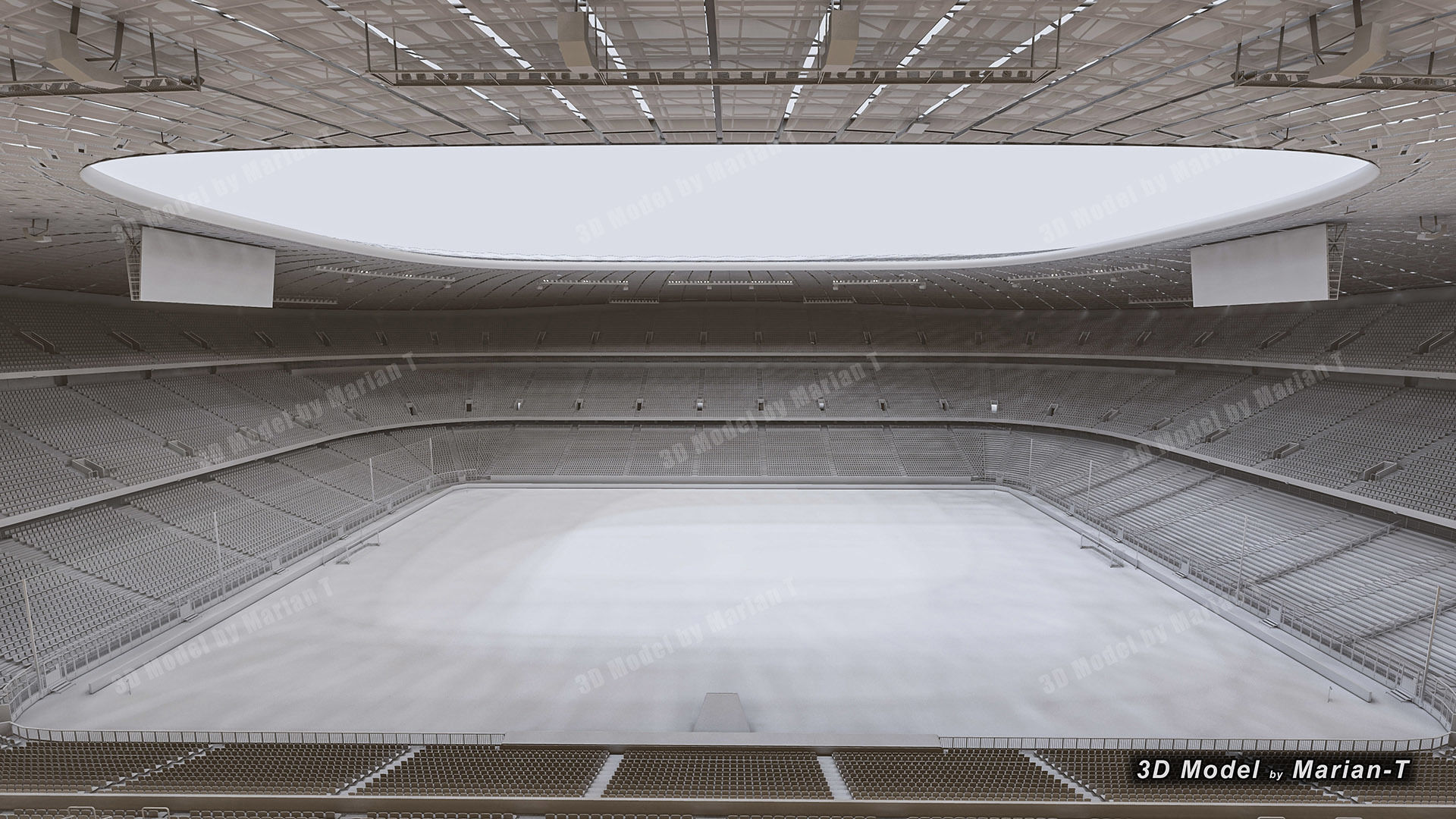 Allianz Arena Stadium - Munich Germany Low-poly 3D model_32