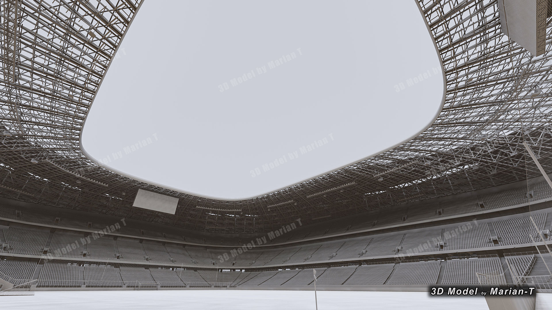 Allianz Arena Stadium - Munich Germany Low-poly 3D model_33
